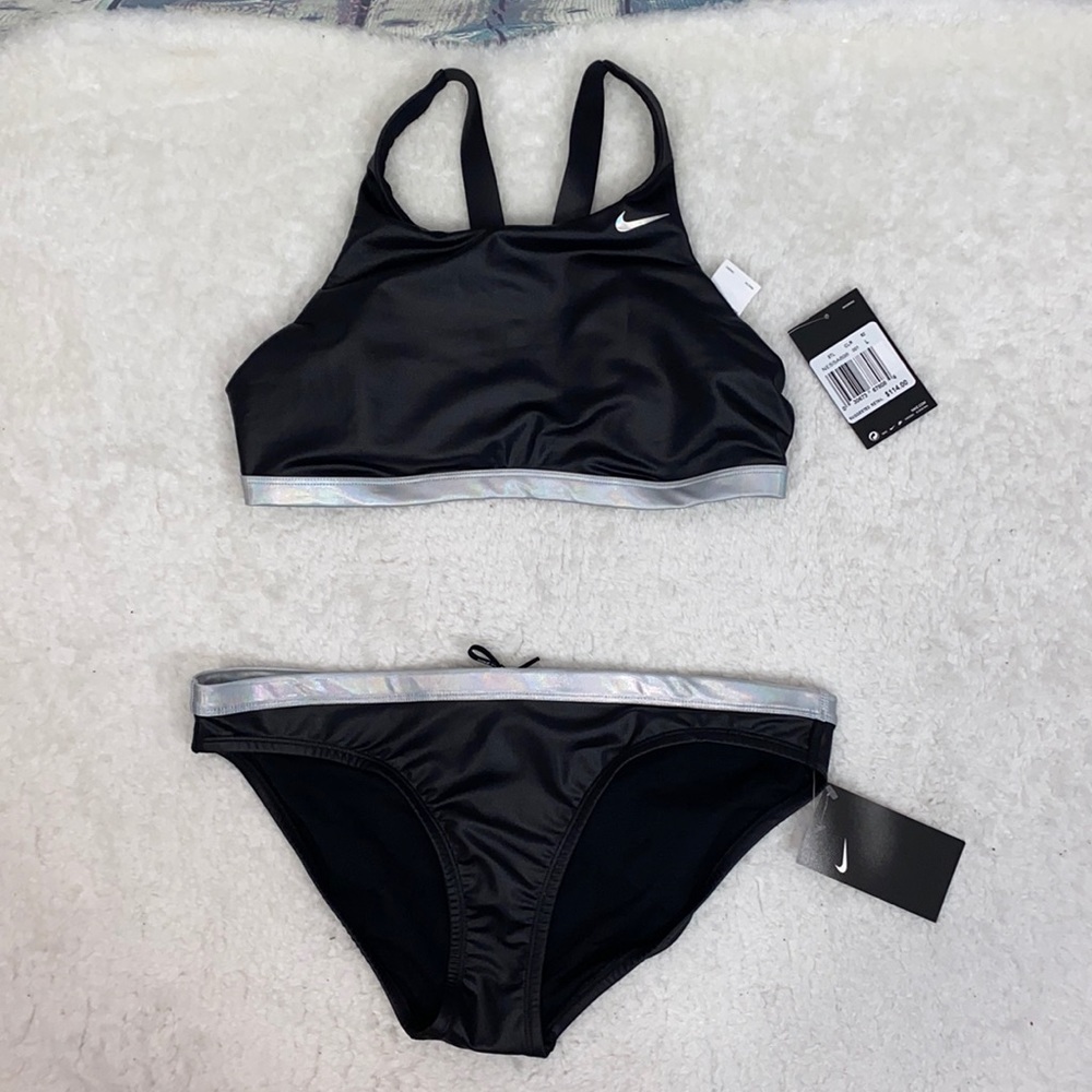 Nike Women’s 2 piece swimsuit Nessa holographic L